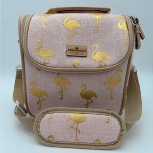 Natural Elements Pink and Gold Flamingo Insulated Lunch Bag
